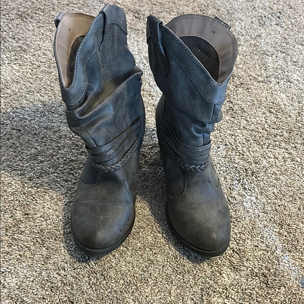 Gray Western Style Boots